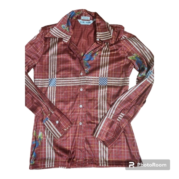 Vintage NikNik Disco Long Sleeve Nylon Shirt 11 /12 euc - Picture 1 of 7